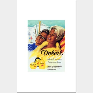 DELIAL Delightful Velvet Tan Vintage Germany Sun Tan Sun Block Lotion Advertisement Posters and Art